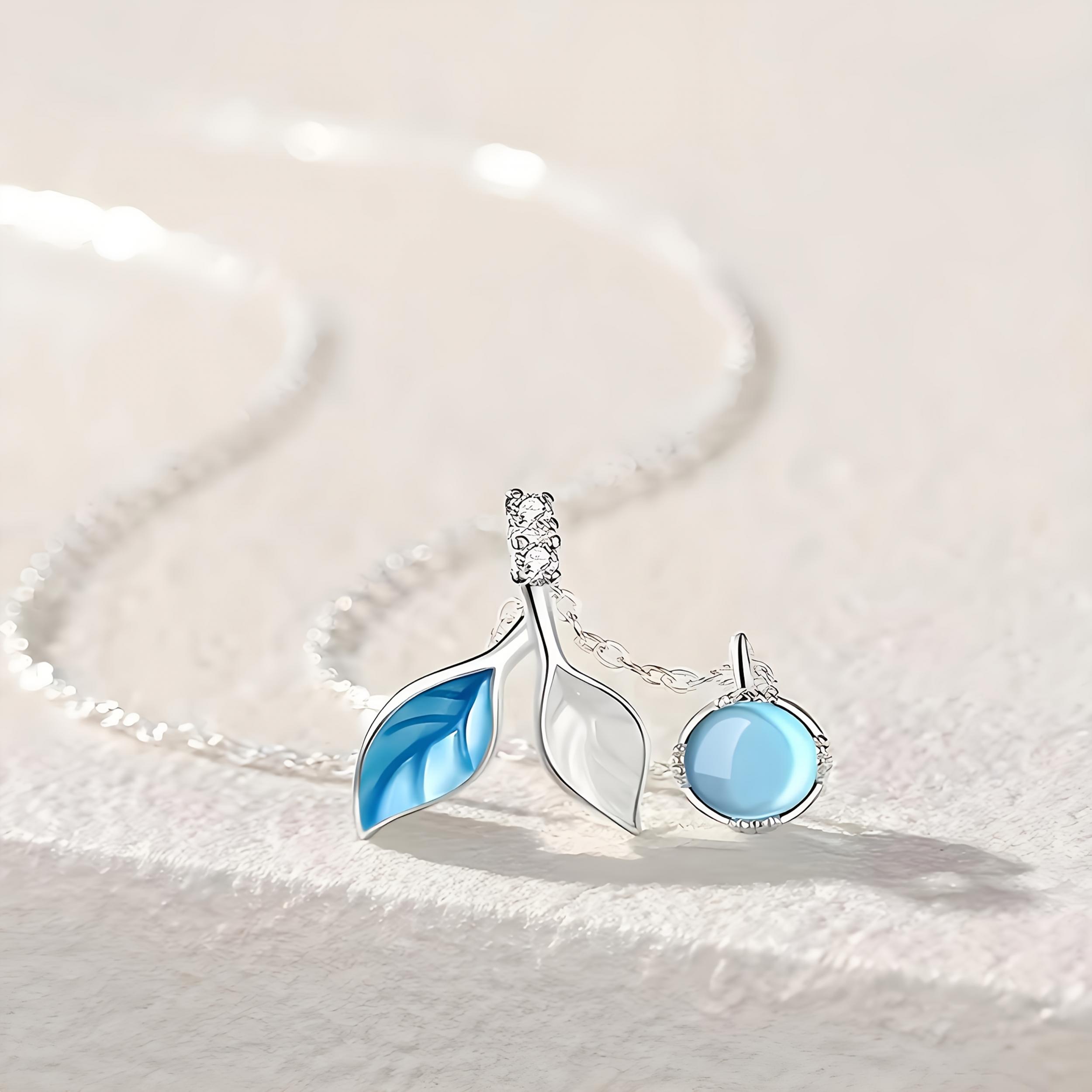 Moonstone Jewelry Set: Necklace, Ring, Bracelet, Leaf Design, 925 Silver Plated
